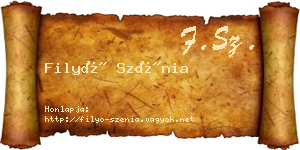 Filyó Szénia névjegykártya